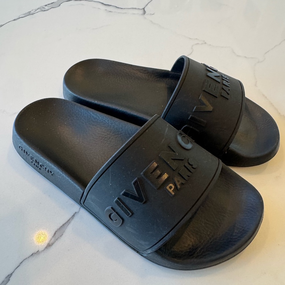 Givenchy Black Embossed Slides